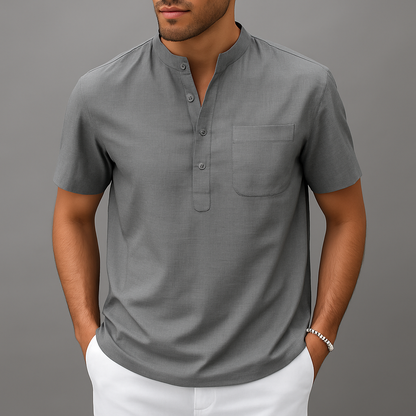 Herren Henley Poloshirt mit Knopfleiste und Relaxed Fit