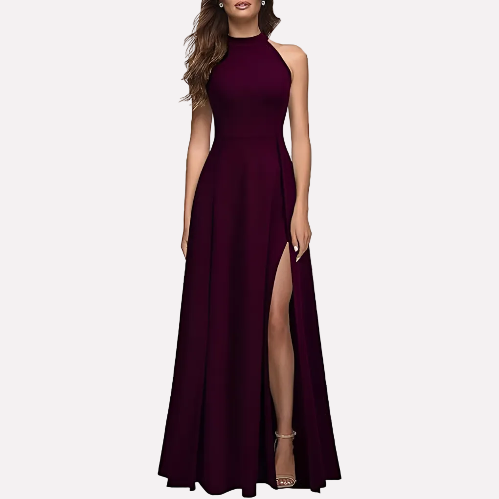 Dominique | Damen Formelles Abend Maxikleid mit Seitenschlitz