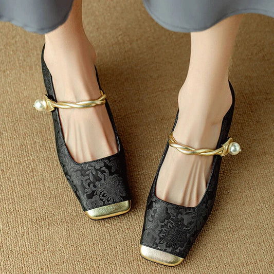 Damen Slip-On Absatz Mary Jane Pumps