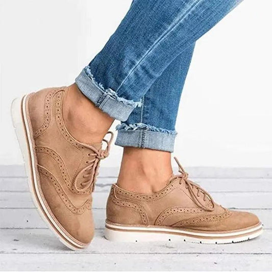 Damen Elegant Sommer Sneaker im Brogue-Stil