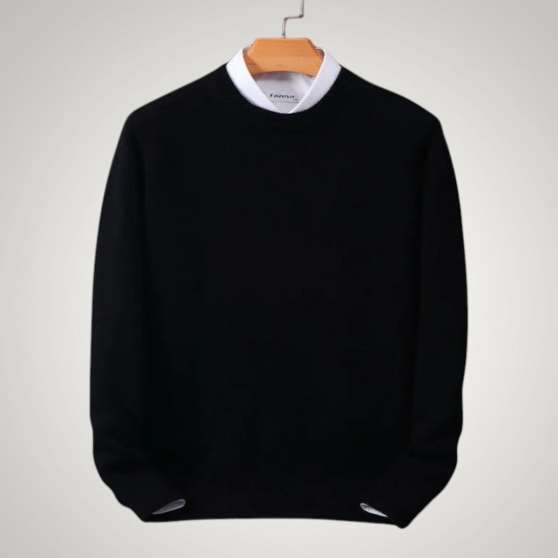 Maximilian | Herren Klassischer Rundhals-Strickpullover