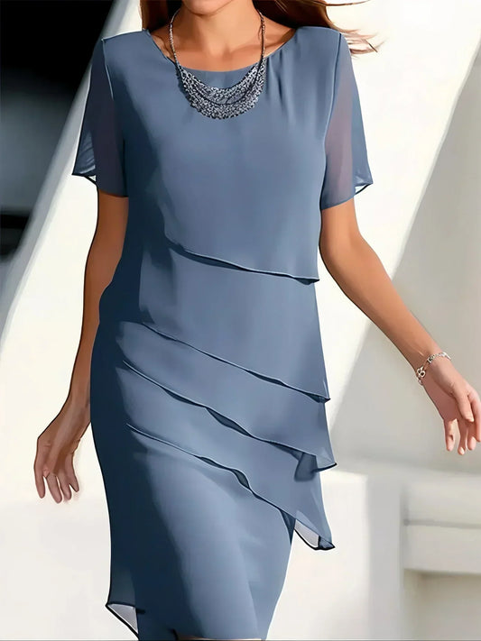 Damen Elegant Locker Geschnittenes Sommer Midikleid