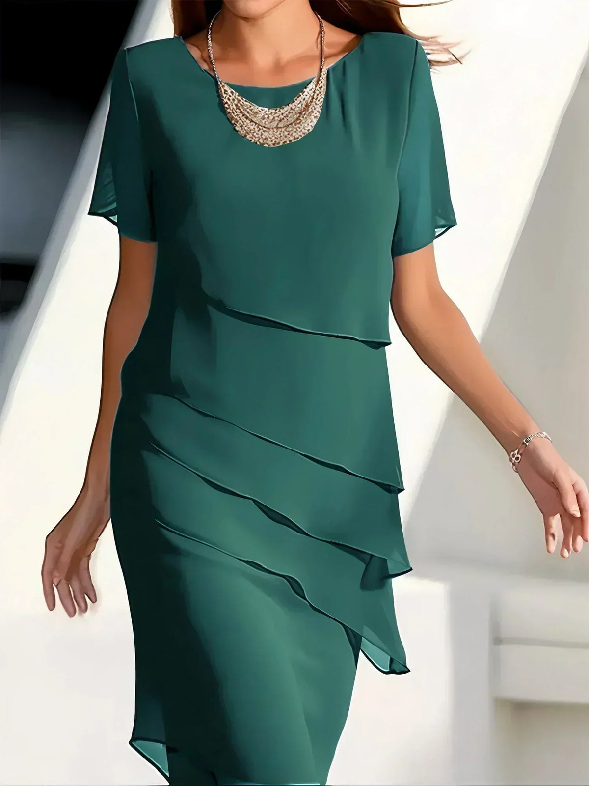 Damen Elegant Locker Geschnittenes Sommer Midikleid