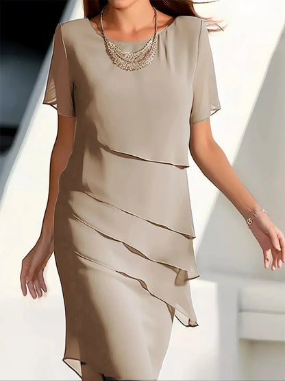 Damen Elegant Locker Geschnittenes Sommer Midikleid