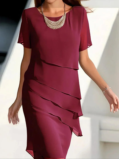 Damen Elegant Locker Geschnittenes Sommer Midikleid