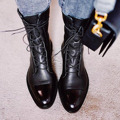 Silke | Damen Lässig Orthopädische Lederstiefel
