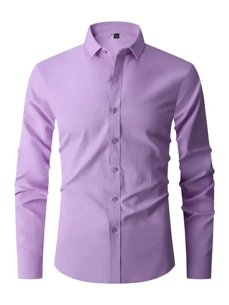 Herren Sommer Slim Fit Knopfleiste Hemd