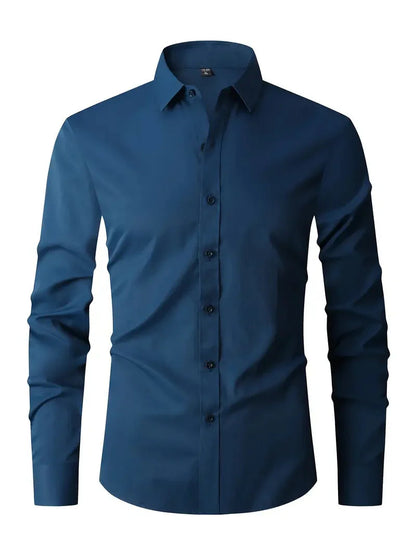 Herren Sommer Slim Fit Knopfleiste Hemd