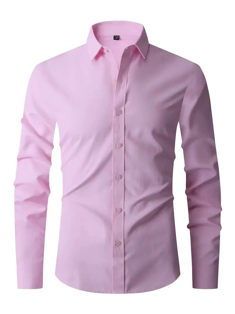Herren Sommer Slim Fit Knopfleiste Hemd