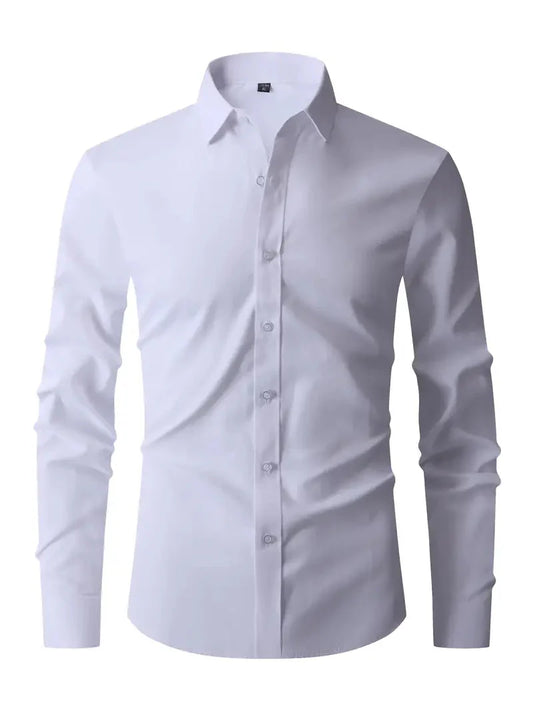 Herren Sommer Slim Fit Knopfleiste Hemd