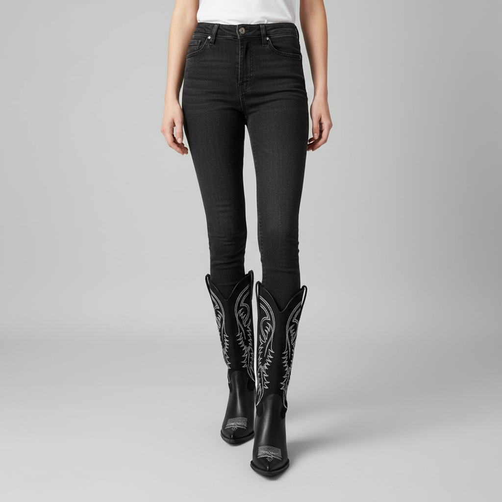 Greta | Damen Klassiker Kniehohe Cowboystiefel