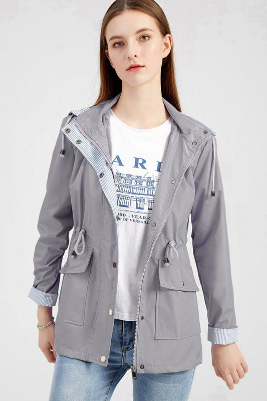 Anneliese | Damen Kapuze Kordelzug Regenjacke