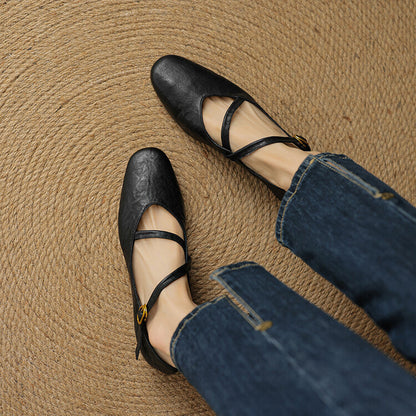 Helga | Damen Klassiker Leder Ballerinas