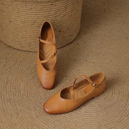 Helga | Damen Klassiker Leder Ballerinas
