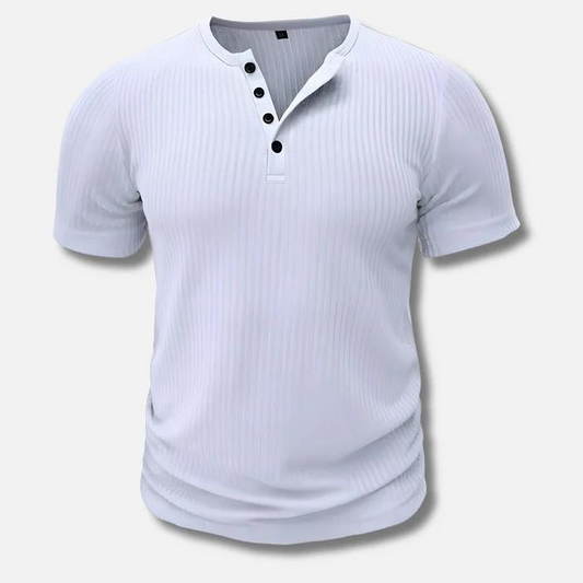 Herren Muscle Fit Kurzarm Henley T-Shirt