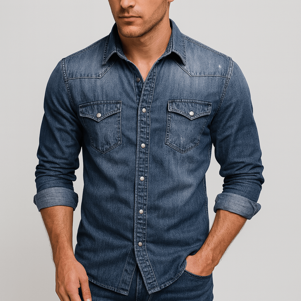 Peter | Herren Klassisches Jeanshemd