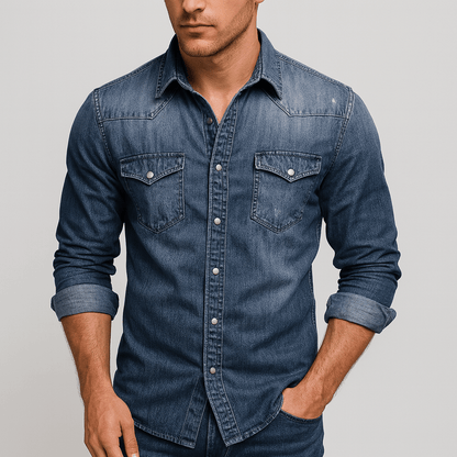 Peter | Herren Klassisches Jeanshemd