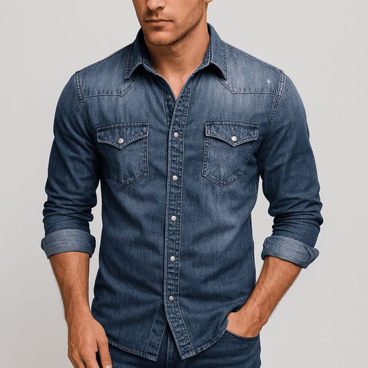 Peter | Herren Klassisches Jeanshemd