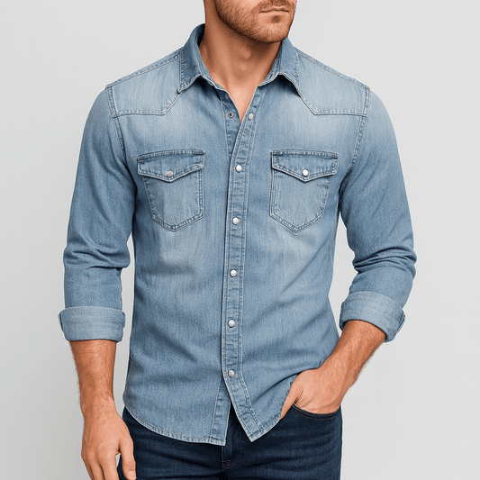 Peter | Herren Klassisches Jeanshemd
