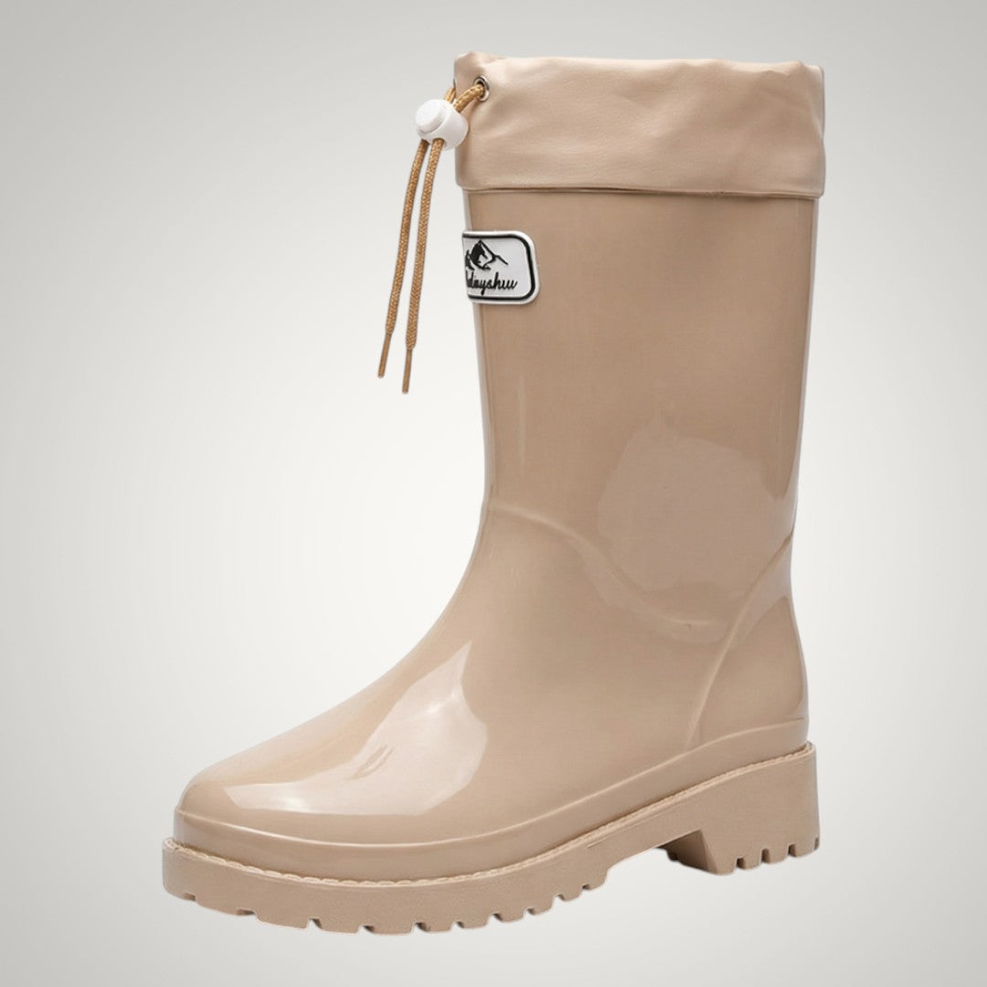 Sarah | Damen Wasserdichte Wadenhohe Gummistiefel mit Kordelzug