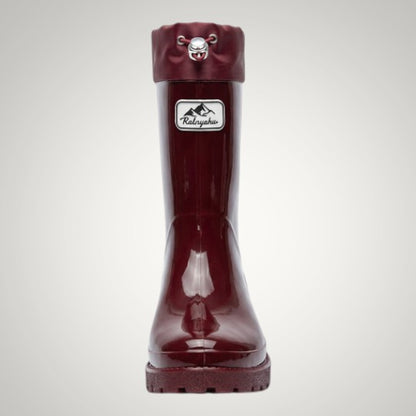 Sarah | Damen Wasserdichte Wadenhohe Gummistiefel mit Kordelzug