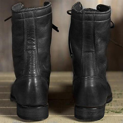 Sina | Damen Casual Runde Zehenpartie Schnürstiefel