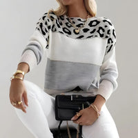 Carolin | Damen Casual Leopardenmuster Pullover