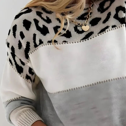 Carolin | Damen Casual Leopardenmuster Pullover