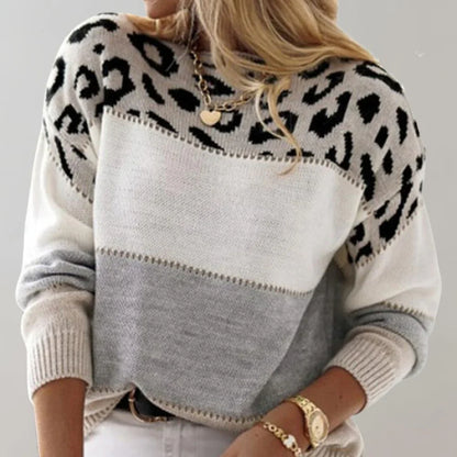 Carolin | Damen Casual Leopardenmuster Pullover