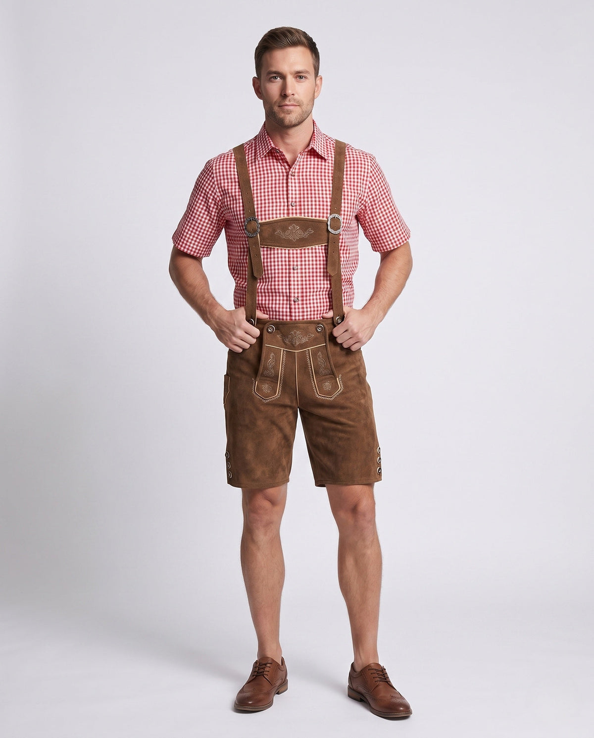 Markus | Herren Verstellbarer Trachten Lederhose