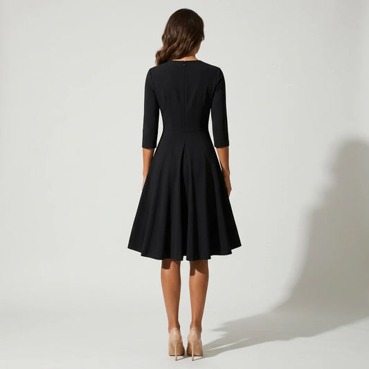 Franziska | Damen Tailliertes Ausgestelltes Midi-Kleid