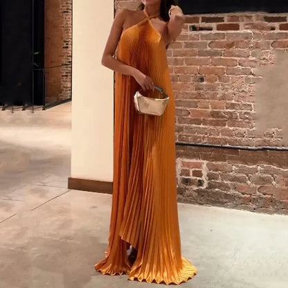 Karina | Damen Neckholder Plissiertes Hochzeitsgastkleid