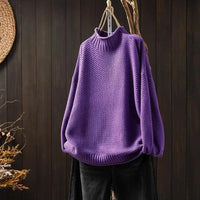 Barbara | Damen Oversized Hohem Kragen Pullover