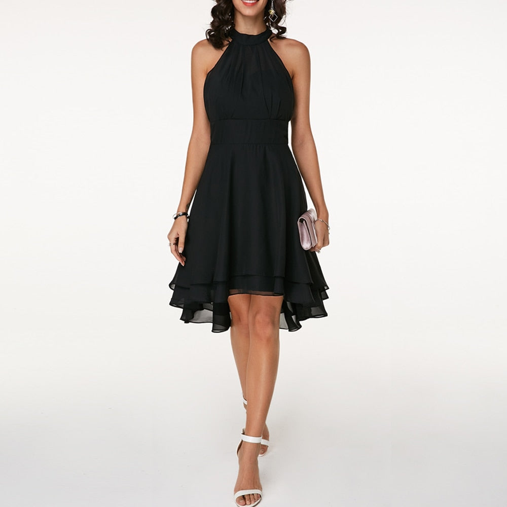 Nicoletta | Damen Sommer Neckholder Midikleid