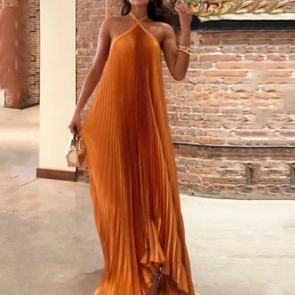 Karina | Damen Neckholder Plissiertes Hochzeitsgastkleid