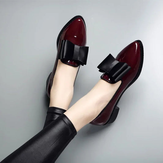 Birgit | Damen Schleife Ballerinas mit Niedrigem Absatz