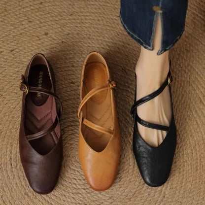 Helga | Damen Klassiker Leder Ballerinas
