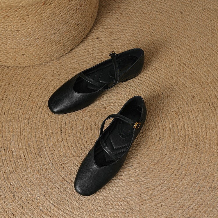 Helga | Damen Klassiker Leder Ballerinas
