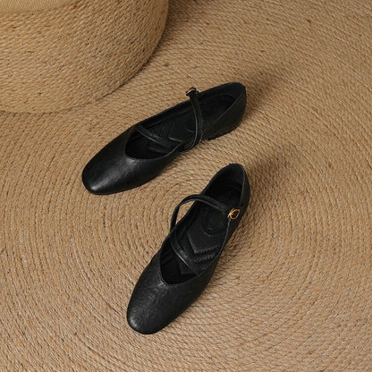 Helga | Damen Klassiker Leder Ballerinas