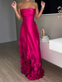 Luana | Damen Elegantes Trägerloses Hochzeitsgastkleid