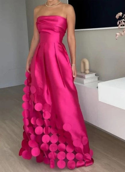Luana | Damen Elegantes Trägerloses Hochzeitsgastkleid