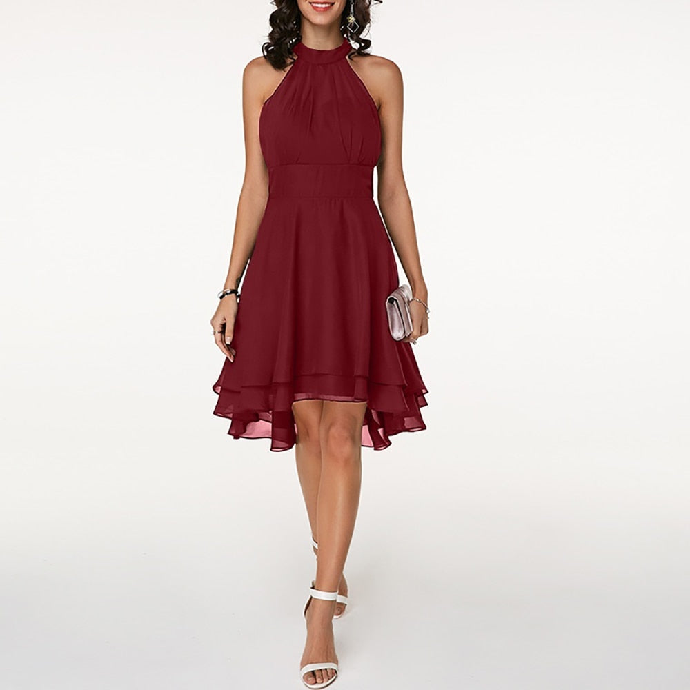 Nicoletta | Damen Sommer Neckholder Midikleid