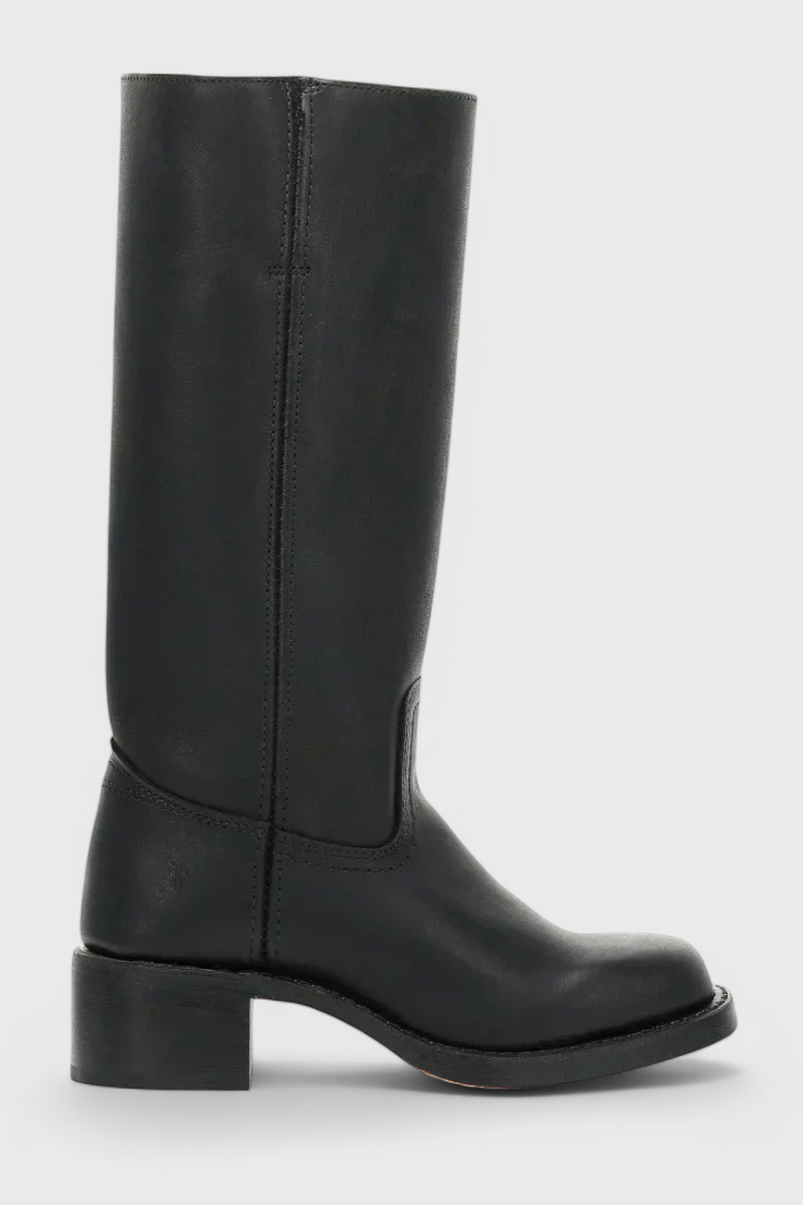 Selina | Damen Knielange Leder Stiefel mit Niedriger Absatz