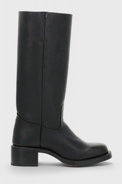 Selina | Damen Knielange Leder Stiefel mit Niedriger Absatz