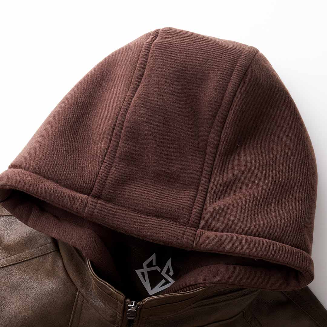 Peter | Herren Komfort Kapuze Lederjacke