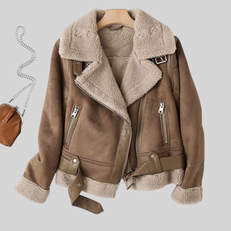 Nicole | Damen Linde Reißverschluss Bikerjacke