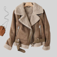 Nicole | Damen Linde Reißverschluss Bikerjacke