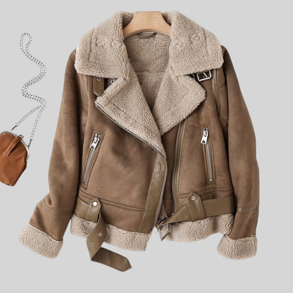 Nicole | Damen Linde Reißverschluss Bikerjacke
