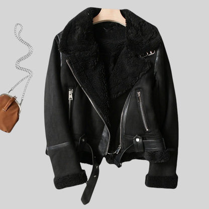 Nicole | Damen Linde Reißverschluss Bikerjacke