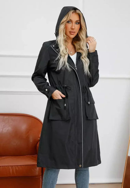 Angelika | Damen Klassisch Kordelzug Regenjacke